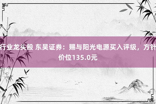 行业龙头股 东吴证券：赐与阳光电源买入评级，方针价位135.0元