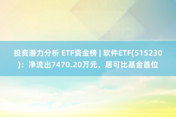 投资潜力分析 ETF资金榜 | 软件ETF(515230)：净流出7470.20万元，居可比基金首位