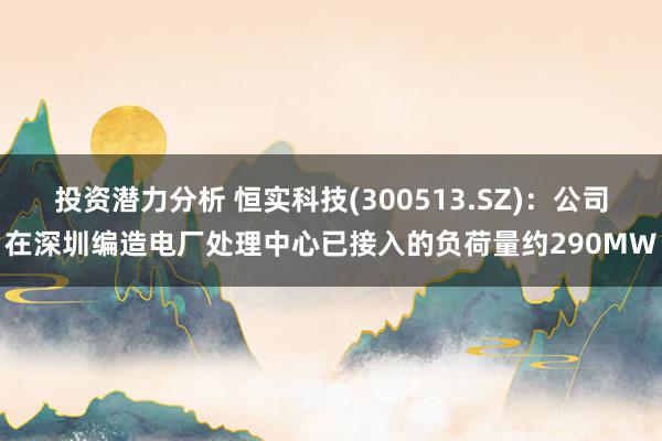 投资潜力分析 恒实科技(300513.SZ)：公司在深圳编造电厂处理中心已接入的负荷量约290MW