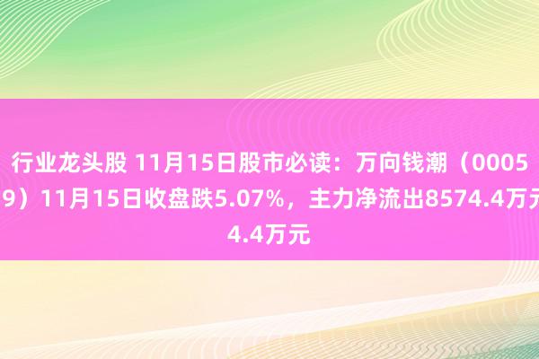 行业龙头股 11月15日股市必读：万向钱潮（000559）11月15日收盘跌5.07%，主力净流出8574.4万元