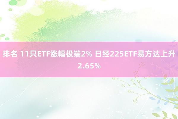 排名 11只ETF涨幅极端2% 日经225ETF易方达上升2.65%