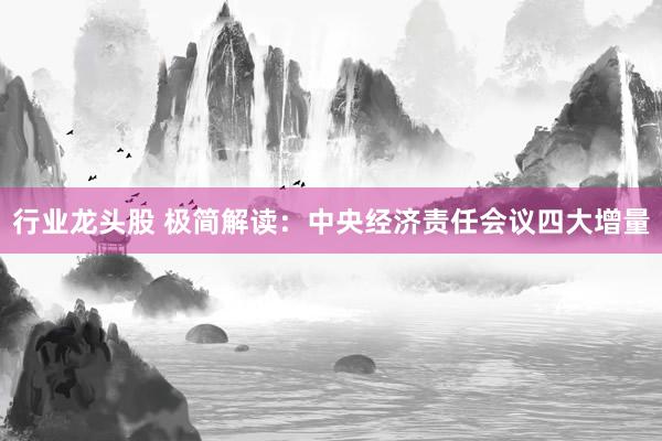 行业龙头股 极简解读：中央经济责任会议四大增量