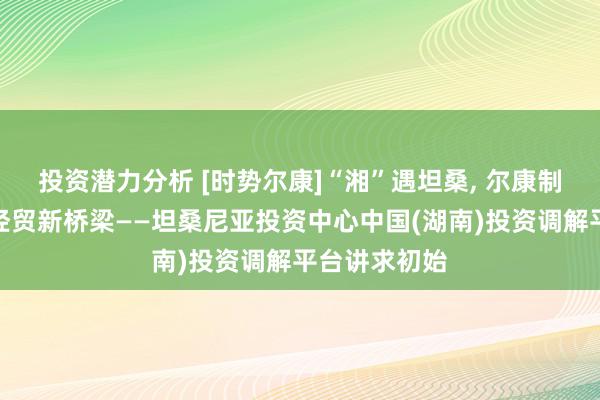 投资潜力分析 [时势尔康]“湘”遇坦桑, 尔康制药共建中非经贸新桥梁——坦桑尼亚投资中心中国(湖南)投资调解平台讲求初始