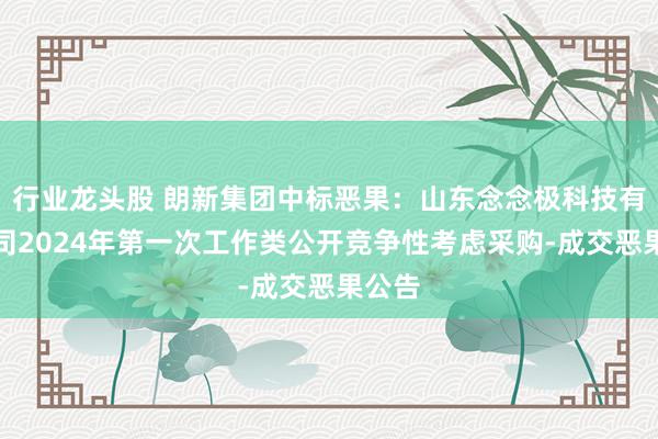 行业龙头股 朗新集团中标恶果：山东念念极科技有限公司2024年第一次工作类公开竞争性考虑采购-成交恶果公告