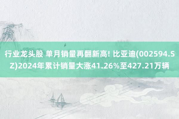 行业龙头股 单月销量再翻新高! 比亚迪(002594.SZ)2024年累计销量大涨41.26%至427.21万辆