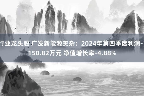 行业龙头股 广发新能源夹杂：2024年第四季度利润-1150.82万元 净值增长率-4.88%